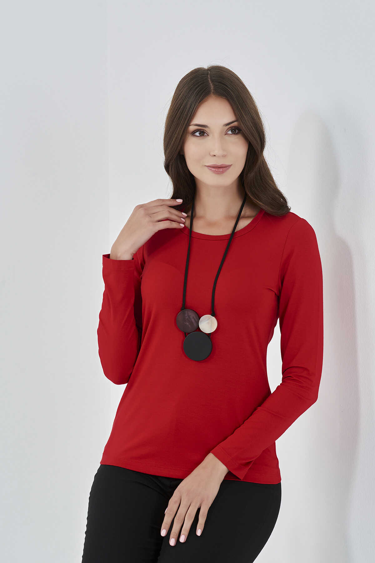 10074 Bisiklet Yaka Uzun Kol Body