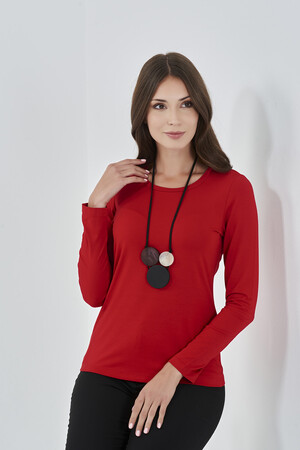 10074 BİSİKLET YAKA UZUN KOL BODY - 1