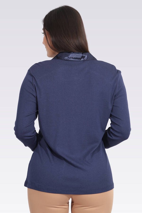 10664 SATEN GARNİLİ ŞIK ÖRME BLUZ