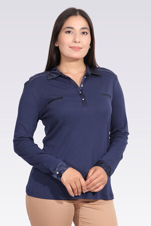 10664 SATEN GARNİLİ ŞIK ÖRME BLUZ