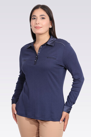 10664 SATEN GARNİLİ ŞIK ÖRME BLUZ - 3