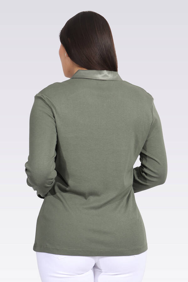 10664 SATEN GARNİLİ ŞIK ÖRME BLUZ