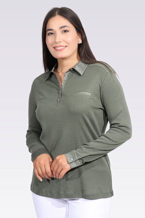 10664 SATEN GARNİLİ ŞIK ÖRME BLUZ