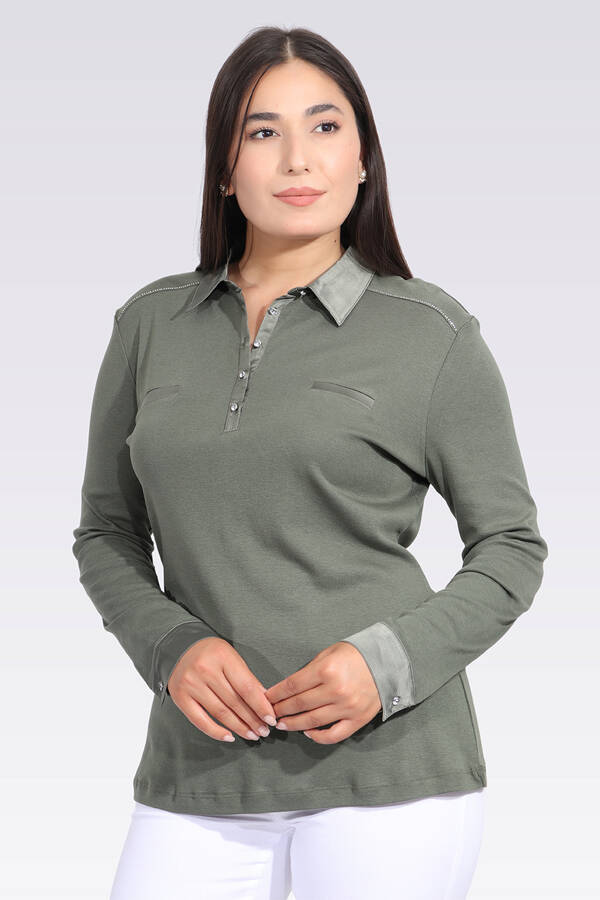 10664 SATEN GARNİLİ ŞIK ÖRME BLUZ - 3