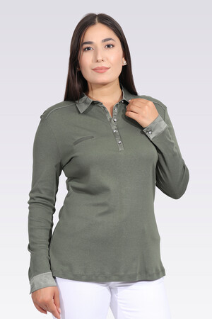 10664 SATEN GARNİLİ ŞIK ÖRME BLUZ - 4