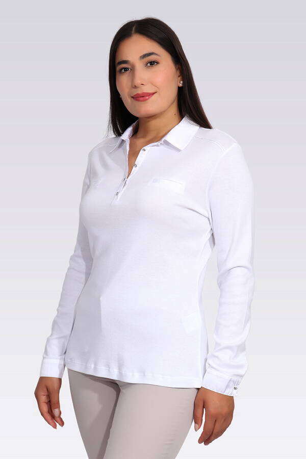 10664 SATEN GARNİLİ ŞIK ÖRME BLUZ - 1