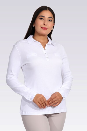 10664 SATEN GARNİLİ ŞIK ÖRME BLUZ - 4