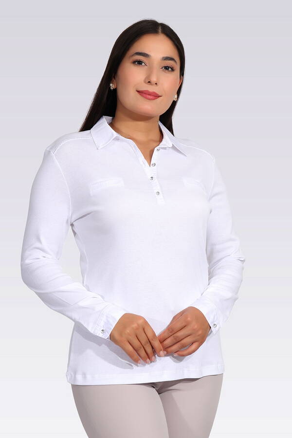 10664 SATEN GARNİLİ ŞIK ÖRME BLUZ - 4