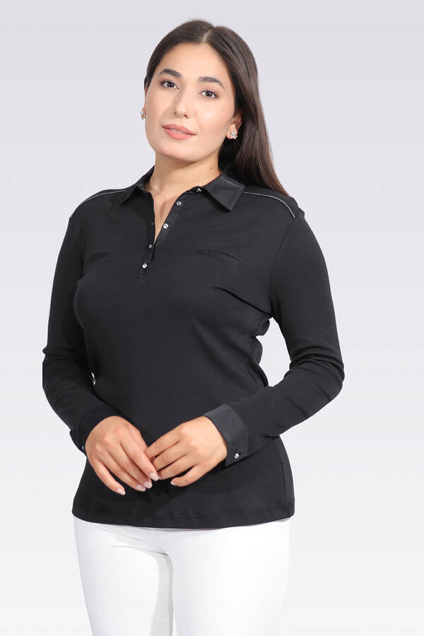 10664 SATEN GARNİLİ ŞIK ÖRME BLUZ - 3
