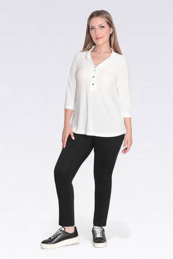 10692 POLO YAKA TRUVAKAR KOL ÖRME BLUZ