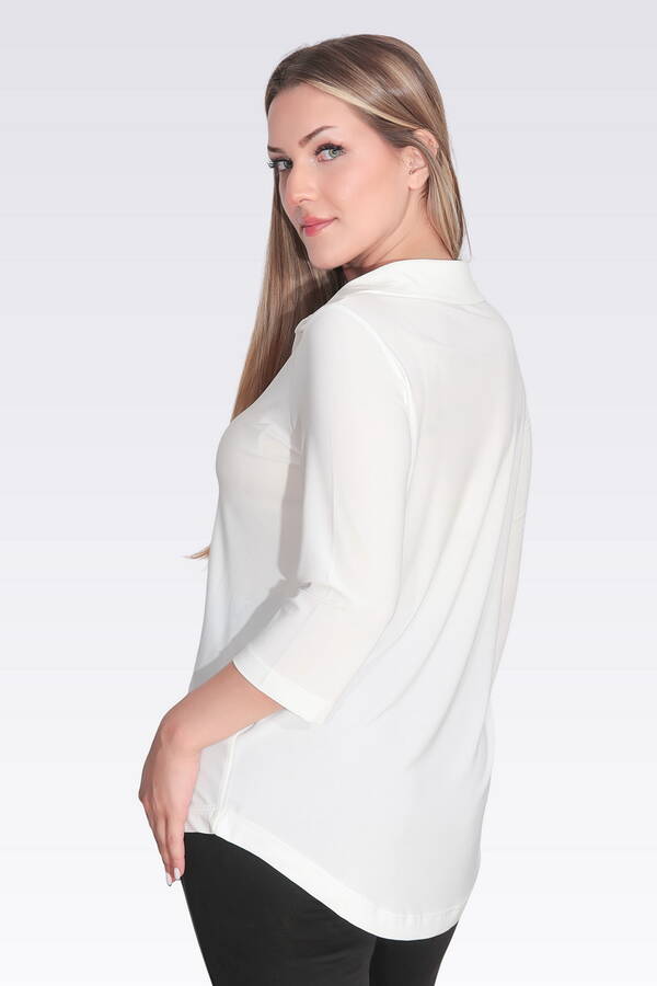 10692 POLO YAKA TRUVAKAR KOL ÖRME BLUZ