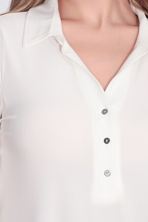 10692 POLO YAKA TRUVAKAR KOL ÖRME BLUZ - Thumbnail