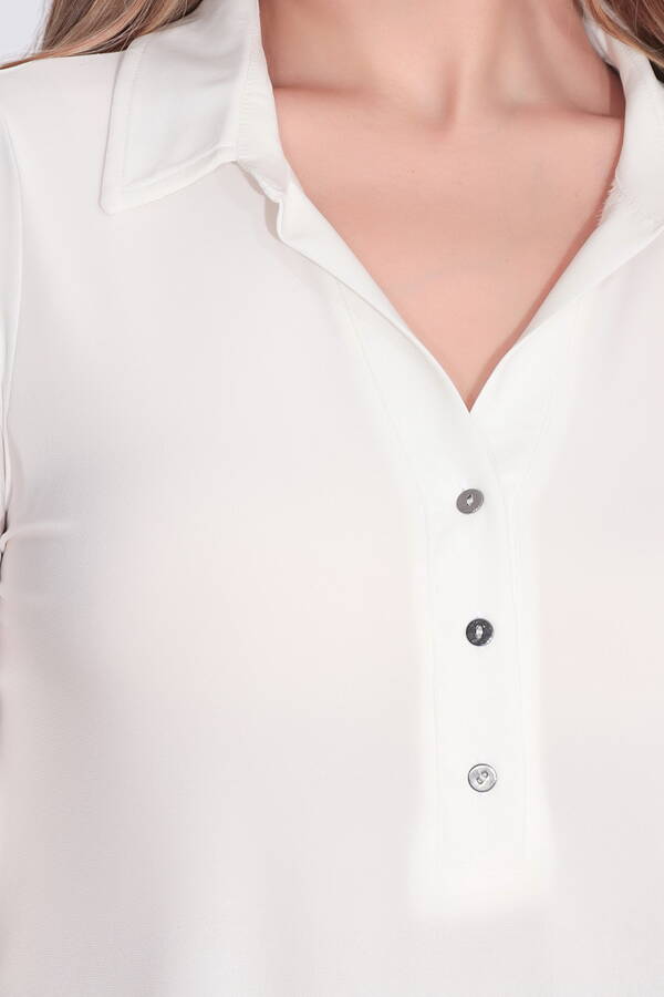 10692 POLO YAKA TRUVAKAR KOL ÖRME BLUZ