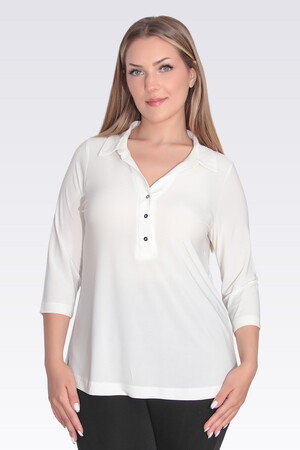 10692 POLO YAKA TRUVAKAR KOL ÖRME BLUZ