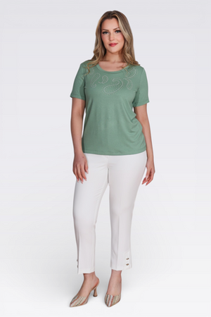 10741 TAŞ BASKILI ÖRME BLUZ - Thumbnail