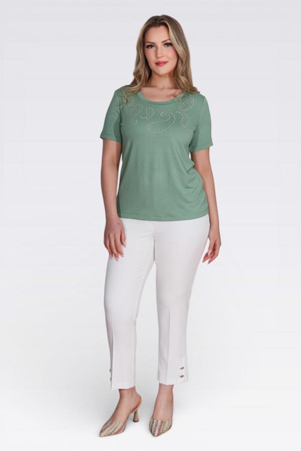 10741 TAŞ BASKILI ÖRME BLUZ