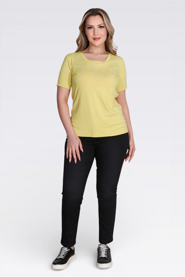 10741 TAŞ BASKILI ÖRME BLUZ