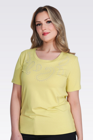 10741 TAŞ BASKILI ÖRME BLUZ - Thumbnail