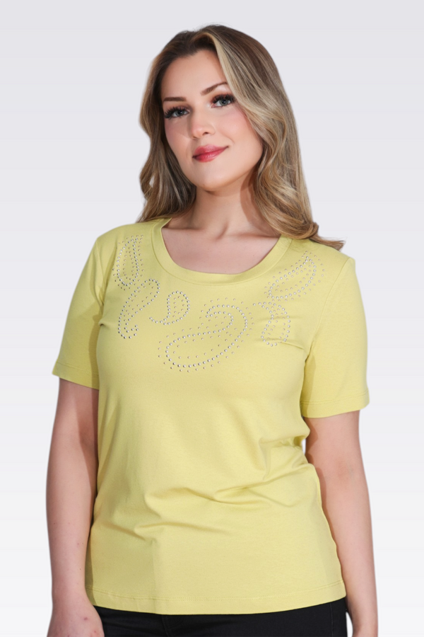 10741 TAŞ BASKILI ÖRME BLUZ