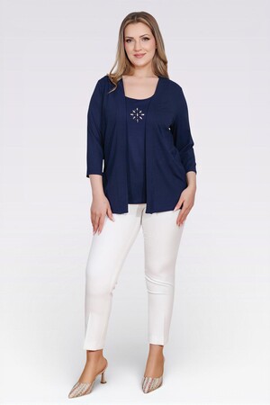 10743 TAŞ DETAYLI ÖRME İKİLİ TAKIM - Thumbnail