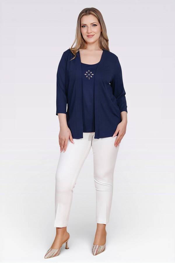 10743 TAŞ DETAYLI ÖRME İKİLİ TAKIM