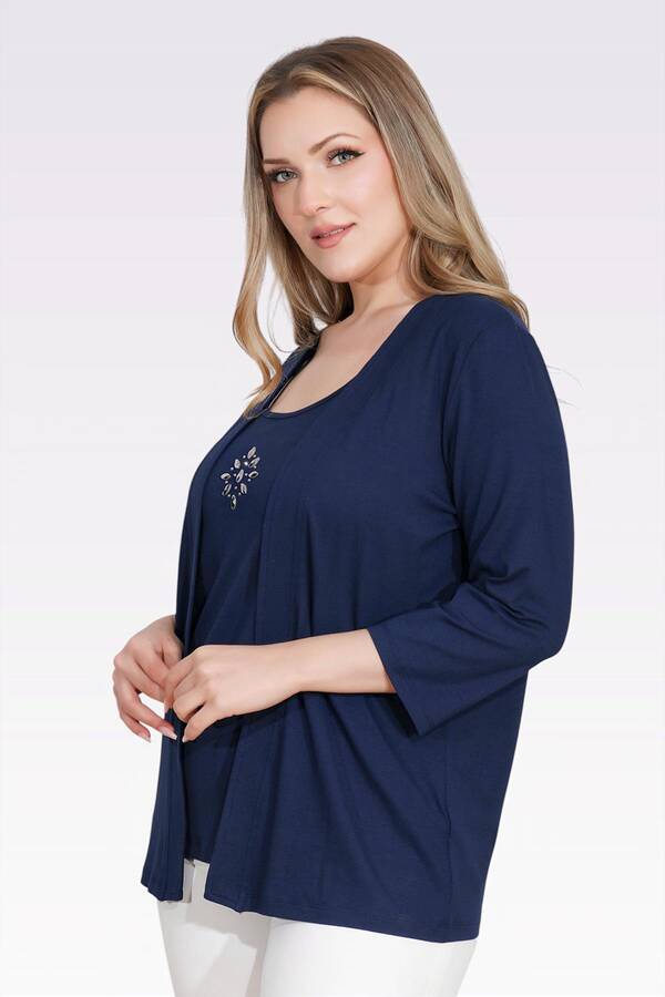 10743 TAŞ DETAYLI ÖRME İKİLİ TAKIM