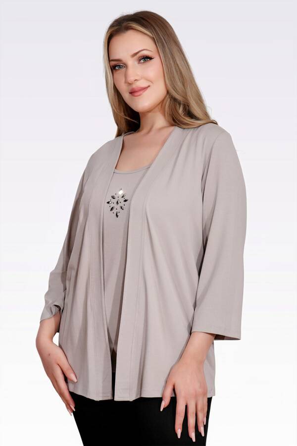 10743 TAŞ DETAYLI ÖRME İKİLİ TAKIM