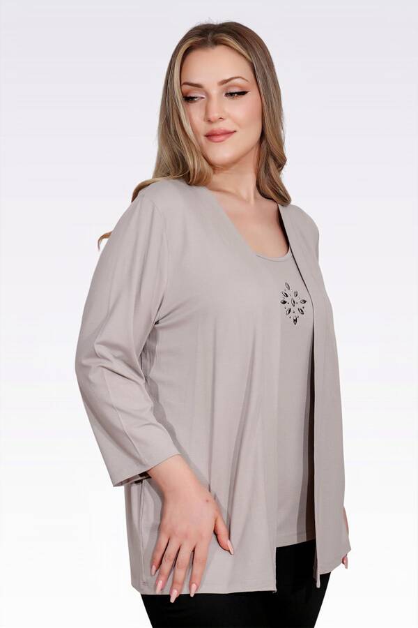 10743 TAŞ DETAYLI ÖRME İKİLİ TAKIM