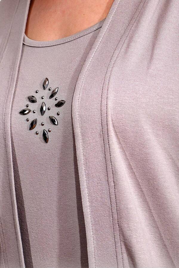 10743 TAŞ DETAYLI ÖRME İKİLİ TAKIM