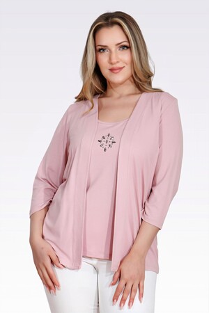 10743 TAŞ DETAYLI ÖRME İKİLİ TAKIM - Thumbnail