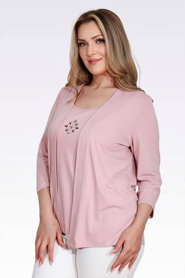 10743 TAŞ DETAYLI ÖRME İKİLİ TAKIM