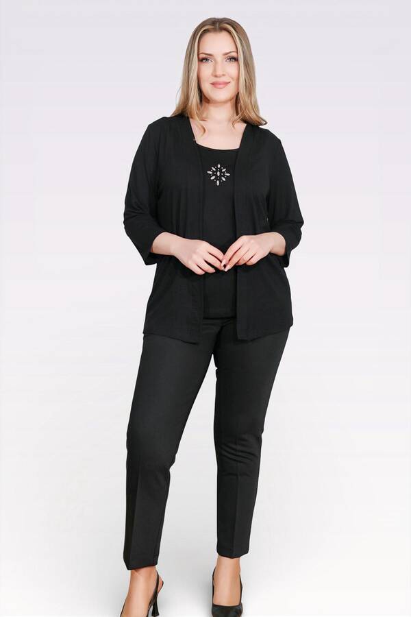 10743 TAŞ DETAYLI ÖRME İKİLİ TAKIM