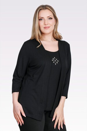 10743 TAŞ DETAYLI ÖRME İKİLİ TAKIM - Thumbnail