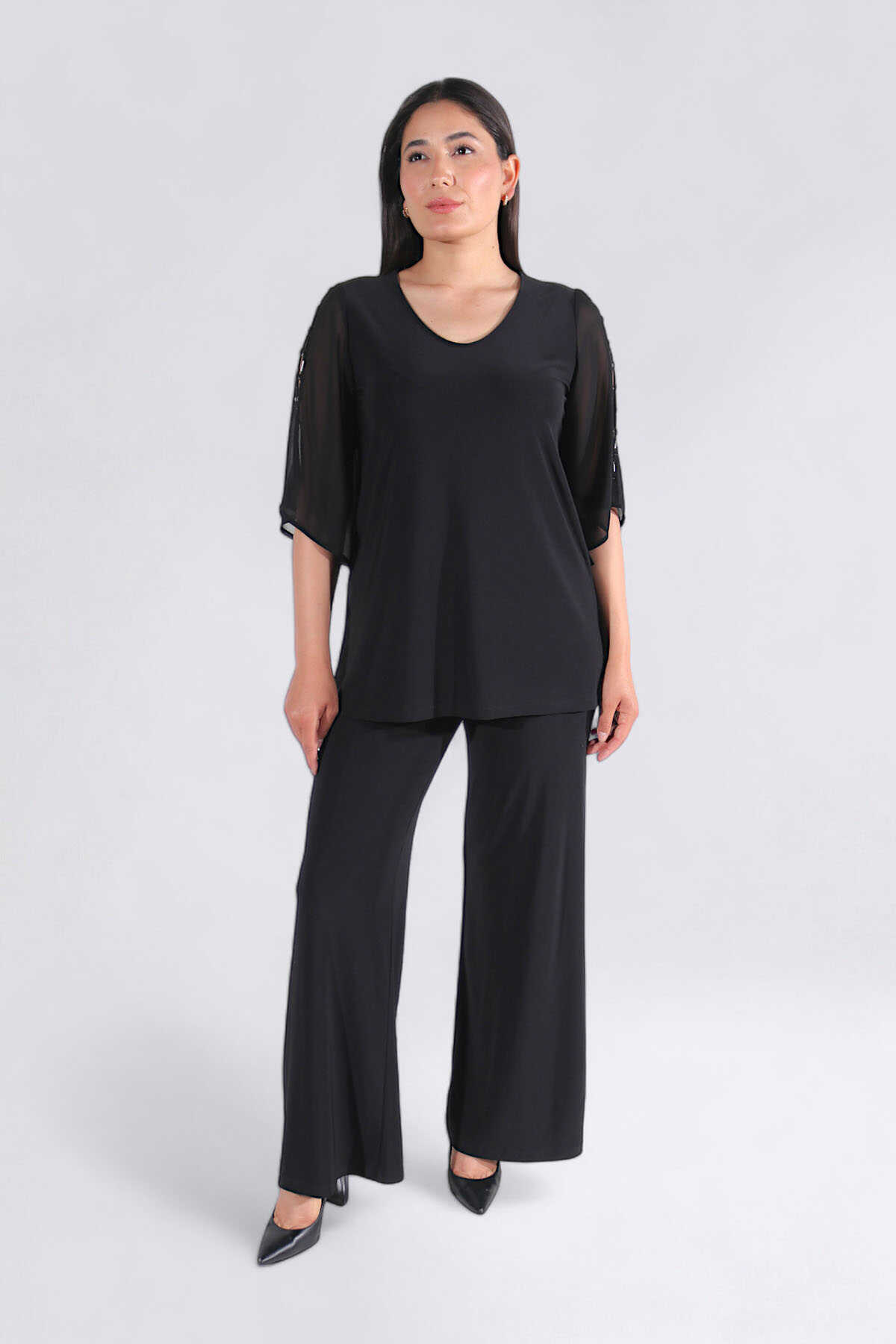 10753 Boncuk Detaylı Abiye Tunik