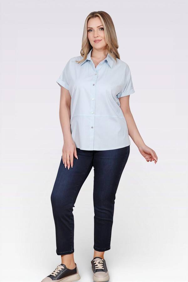 10759 PAMUKLU KUMAŞ RAHAT KESİM GÖMLEK