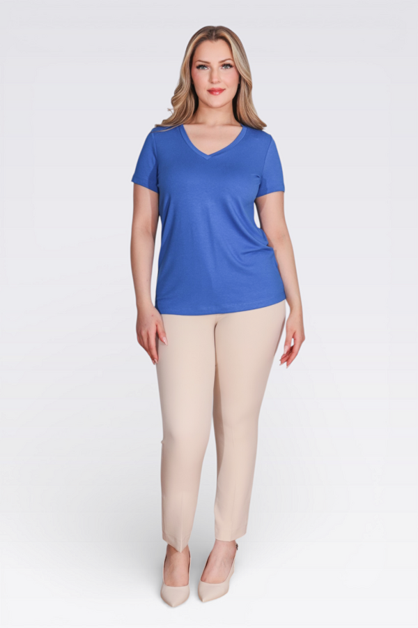 10839 V YAKA KISA KOL TSHİRT