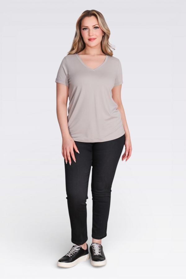 10839 V YAKA KISA KOL TSHİRT