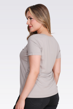 10839 V YAKA KISA KOL TSHİRT - Thumbnail