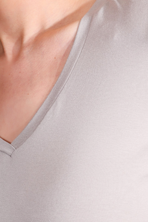 10839 V YAKA KISA KOL TSHİRT - Thumbnail