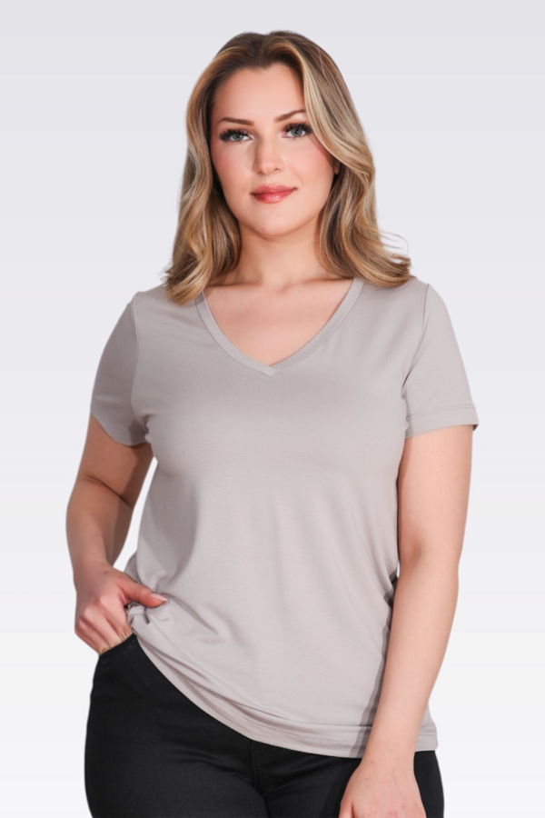 TOLGA SARAÇOĞLU - 10839 V YAKA KISA KOL TSHİRT