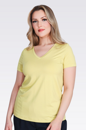 TOLGA SARAÇOĞLU - 10839 V YAKA KISA KOL TSHİRT