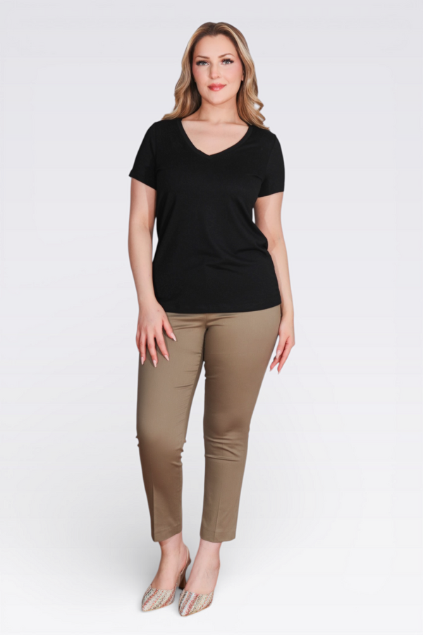 10839 V YAKA KISA KOL TSHİRT