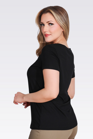 10839 V YAKA KISA KOL TSHİRT - Thumbnail