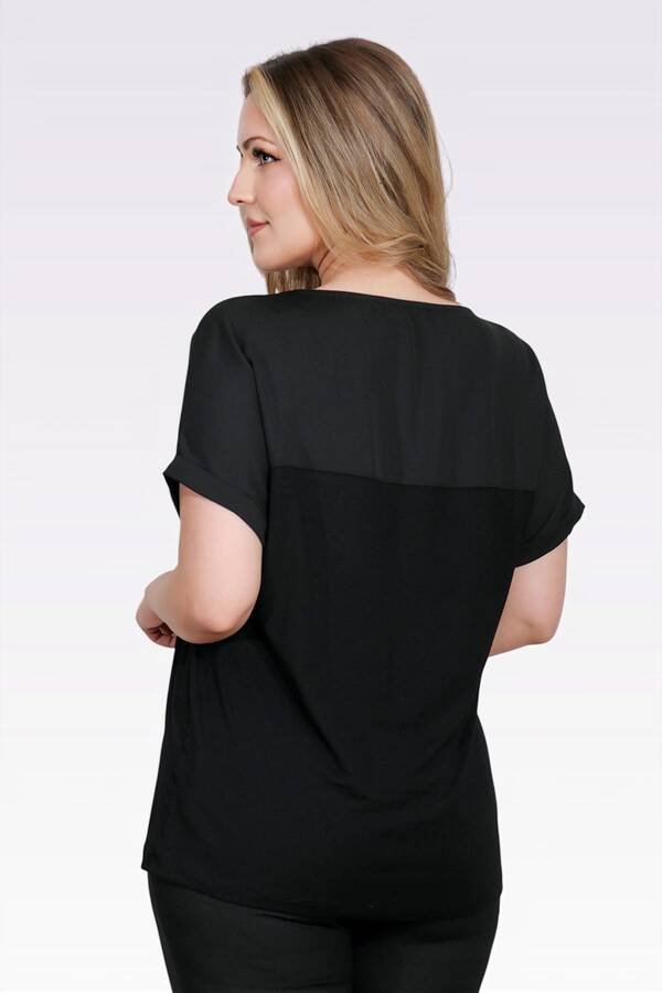 10852 TAŞ DETAYLI RAHAT KESİM BLUZ