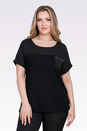 10852 TAŞ DETAYLI RAHAT KESİM BLUZ