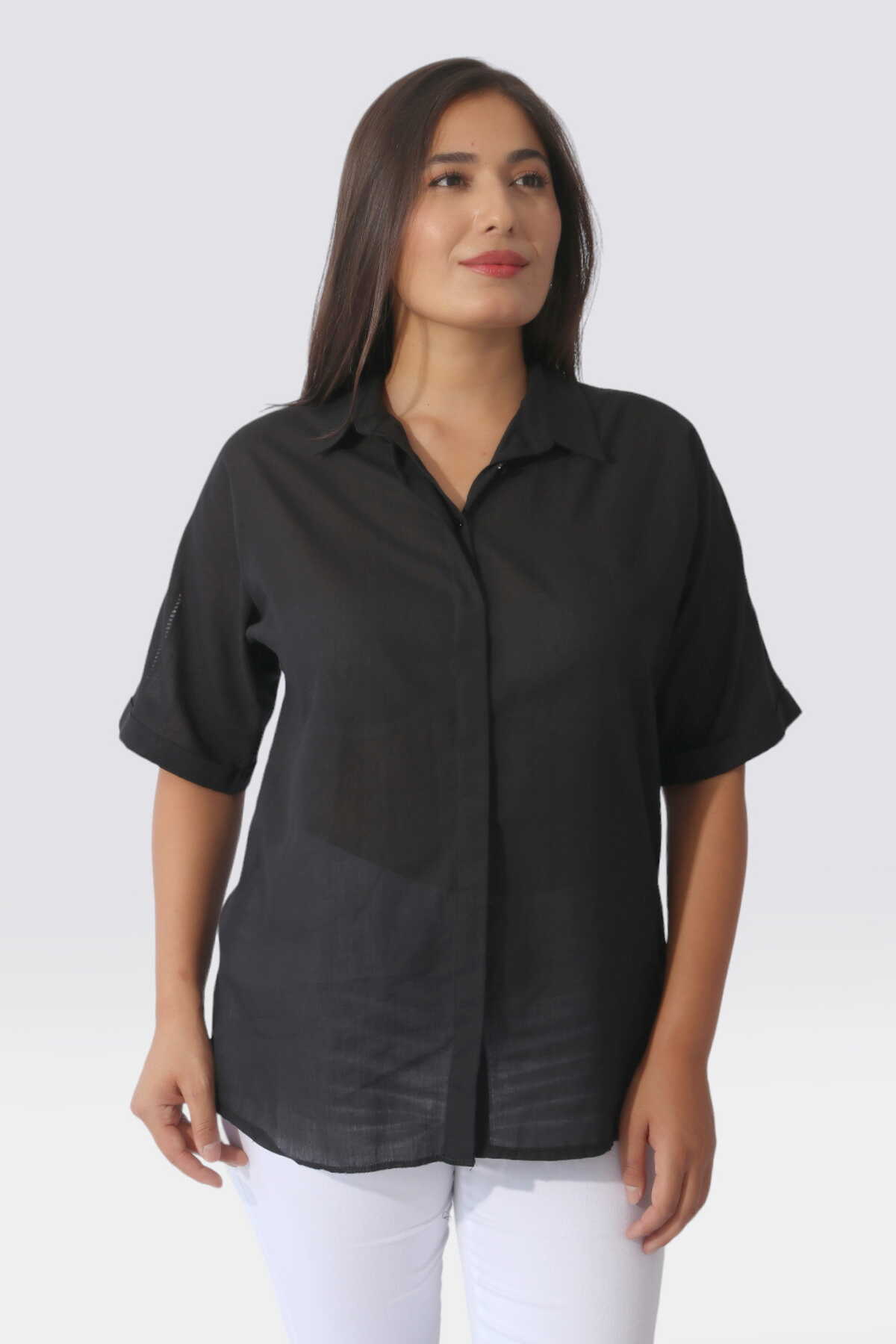10876 Şerit Detaylı Vual Tunik