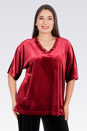 10908 RAHAT KESİM ŞIK KADİFE BLUZ