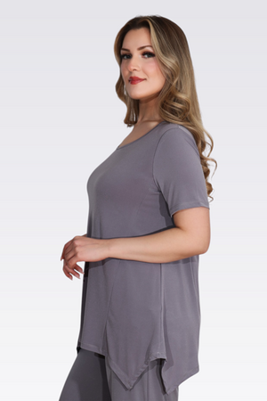 10914 KISA KOL ÖRME TUNİK - Thumbnail