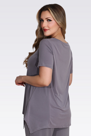 10914 KISA KOL ÖRME TUNİK - Thumbnail