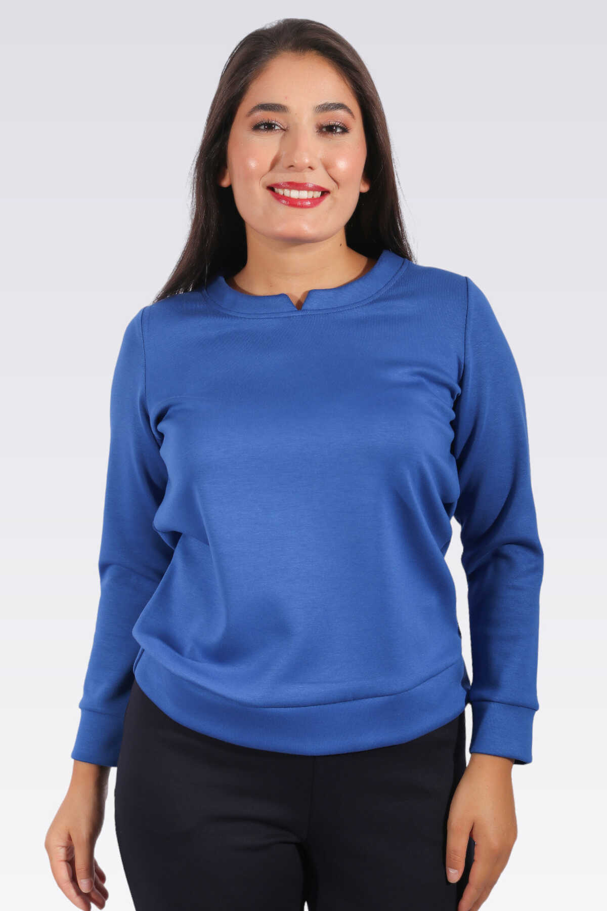 10926 Bisiklet Yaka Uzun Kol Sweatshirt